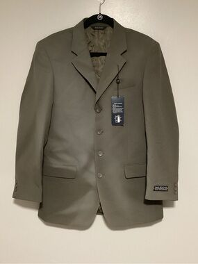 Bolzano Uomo Men’s Blazer Suit Size 38R 32W Olive Green Jacket Business Office